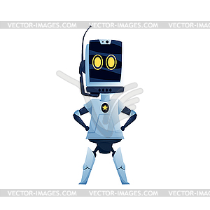 Modern robot woman girl hi-tech character kids toy - vector clipart