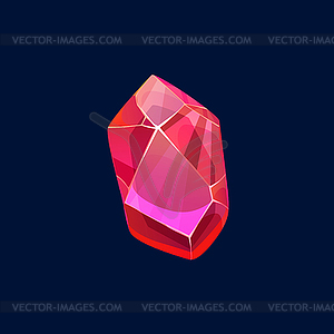 Красный магический кристалл, полудрагоценный камень, драгоценный камень -векторный рисунок