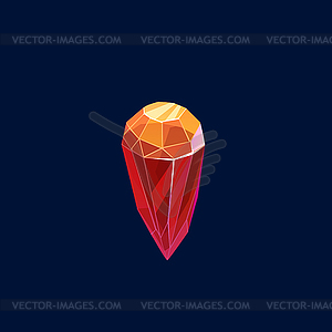 Волшебный кристалл, оранжевый камень, драгоценный камень - стоковое векторное изображение
