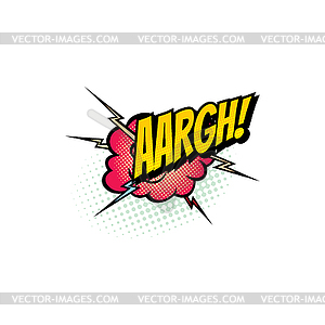 Aargh pop art comic bubble, half tone icon - vector clipart