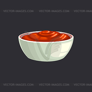 Tomato ketchup spicy chili sauce bowl - vector clip art