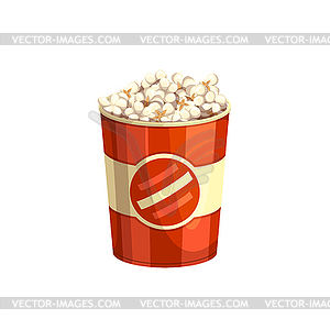 Popcorn fast food snack, menu icon, basket - vector clipart