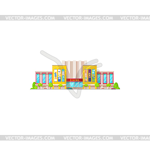 Cinema building icon, movie theater entrance - vector clipart