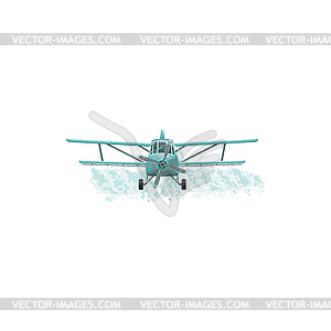 Aerial pest control, pesticide fumigation agrarian - vector image