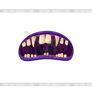 Vampire mouth monster maw roar or yell icon - vector clipart