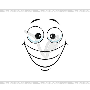 Smiling emoji with big toothy smile icon - royalty-free vector clipart