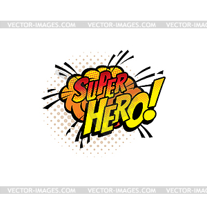 Super hero pop art comic halftone cloud or bubble - vector image