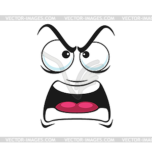 Angry shouting emoticon screaming emoji - vector clip art