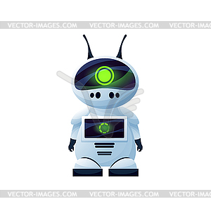 Digital robot with antennas on head toy - vector image