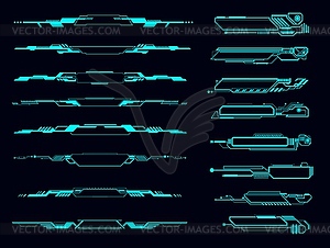 HUD futuristic info boxes and interface borders - vector clipart