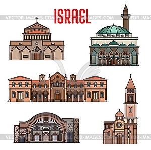 Israel landmarks architecture Bethlehem churches - vector image