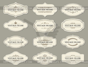 Vintage retro borders and frames, ornate labels - vector image