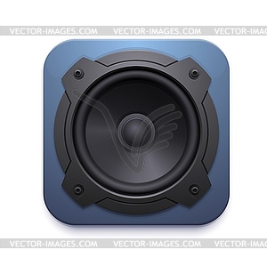 Sound speaker icon, audio music stereo system - vector clipart