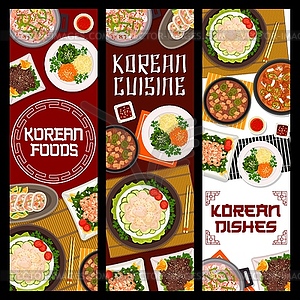 Korean cuisine restaurant dishes poster - vector image