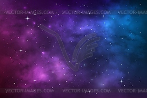 Starry universe, space galaxy nebula and stars - vector image