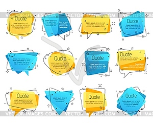 Quote frames, speech bubble comment boxes - vector image