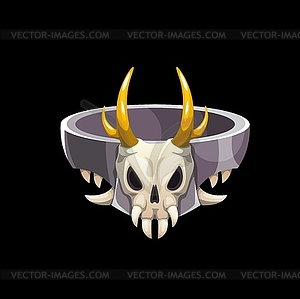 Magic ring with animal skull, wizard jewelry - vector clipart