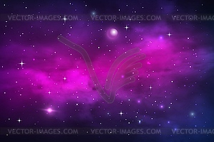 Space planets and stars galaxy nebula and stardust - vector image