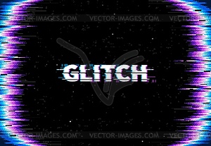 Screen glitch background, TV signal loss effect - vector clipart
