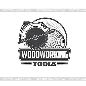 Woodwork, carpentry joiner and sawmill tool icon - vector EPS clipart