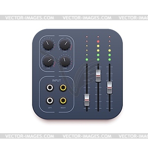 Sound mixer, music record app icon, audio control - vector clip art