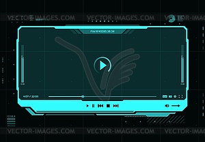 HUD video and sound player screen interface - vector clipart