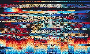 Screen error glitch distortion, pixels noise - vector clipart