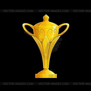 Golden cup icon of game interface design - vector image