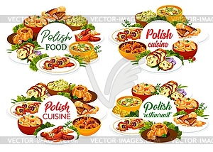 Polish food restaurant dishes menu cover layout - vector image