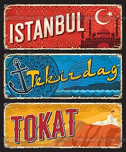 Istanbul, Tekirdag and Tokat Turkey il provinces - royalty-free vector clipart