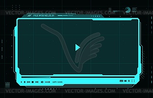 Интерфейс футуристического видео медиаплеера HUD, скин - клипарт в векторе / векторное изображение
