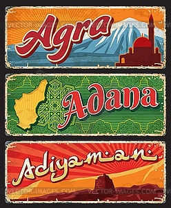 Agra, Adana, Adiyaman provinces of Turkey, il - vector clipart