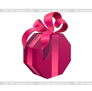 Розовая подарочная коробка на день рождения, праздничный подарок - клипарт в векторе