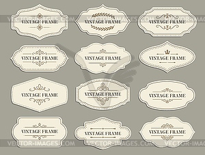 Vintage retro borders and frames - vector clipart