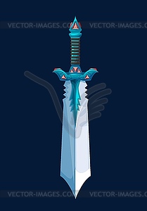 Magical cartoon steel broadsword blade, dagger - vector clip art