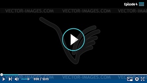 Video player interface template, ui design - color vector clipart