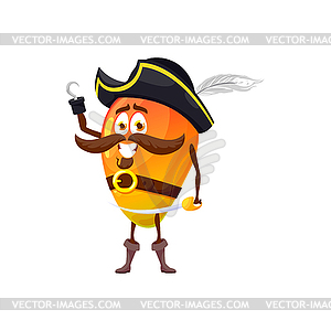 Pawpaw tropical fruit papaya pirate emoticon sword - vector image