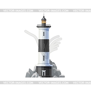 Sea lighthouse or ocean beacon icon - vector clipart / vector image