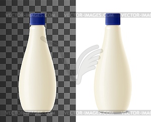 Mayonnaise plastic bottle realistic packaging - vector image