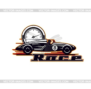Vintage car racing, old sport motors rally races - vector clipart / vector image