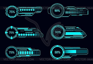 HUD futuristic progress bars, Sci Fi interface - vector clipart