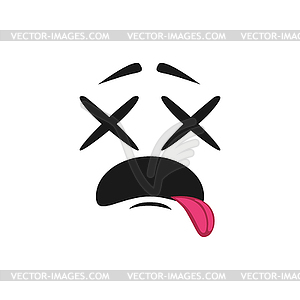 Tired emoticon with crossed eyes icon - vector clipart