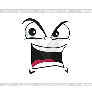 Irritated grumpy emoticon social network chat sign - vector clip art