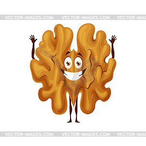 Kernel of walnut emoji smiling emoticon - vector clipart