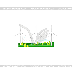 Energy windmill, wind mill turbine power, energy - vector clipart