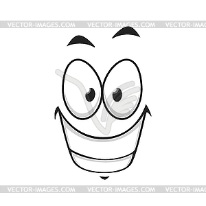Happy cartoon face icon wide smile - vector clipart
