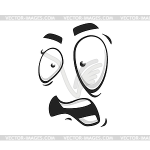 crazy face emoticon black and white