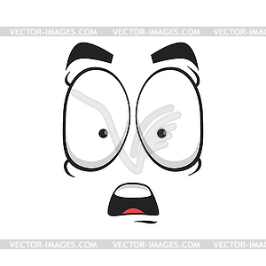 Cartoon face , astonished facial expression icon - vector clip art