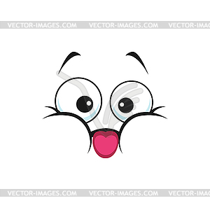 Smiley making fun in playful way, emoticon tongue - vector image