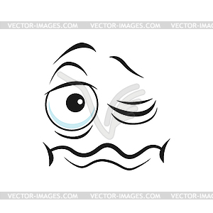 Cartoon face funny sleepy facial emoji - royalty-free vector clipart